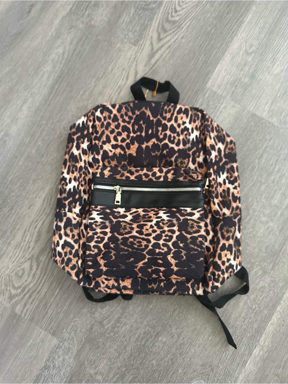 Leopard Print Women’s Backpack - Black and Brown